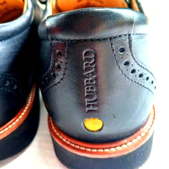 Men's Samuel Hubbard Oxford Shoes Tipping Point Leather with Broguing Black 9 - Picture 2 of 10